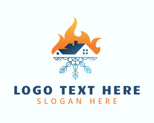 Air Conditioning - Hot Cold Temperature logo design