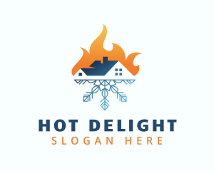 Hot Cold Temperature logo design