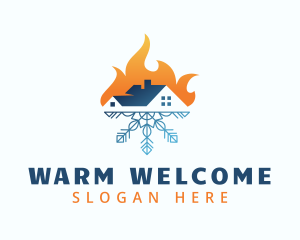 Hot Cold Temperature logo design