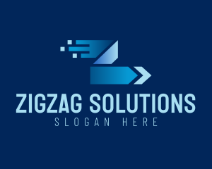 Zigzag Dash Arrow logo design