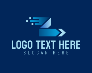 Logistics - Zigzag Dash Arrow logo design