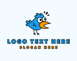 Worm - Bird Cartoon Character logo design