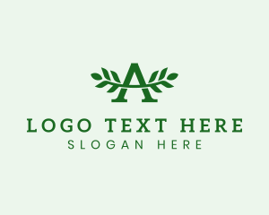 Organic Products - Gardening Leaf Letter A logo design