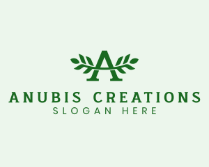 Natural Leaf Letter A logo design