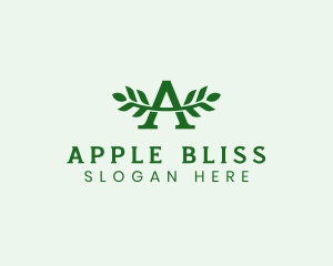 Natural Leaf Letter A logo design