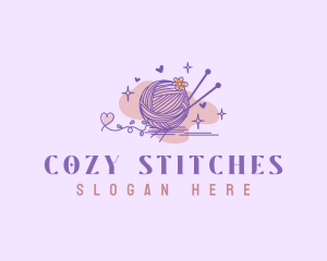 Yarn Ball Knitting logo design