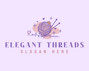 Yarn Ball Knitting logo design