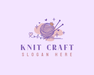 Yarn Ball Knitting logo design