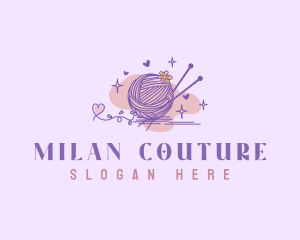 Yarn Ball Knitting logo design