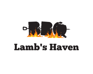 Barbecue Grill Letter BBQ logo design