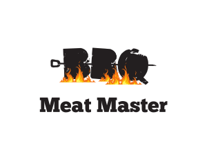 Barbecue Grill Letter BBQ logo design