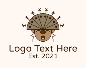 Historical - Ethnic Headdress Warrior logo design