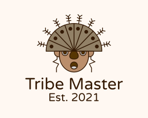 Ethnic Headdress Warrior logo design