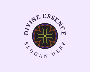 Sacred - Sacred  Christian Cross logo design