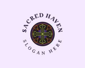 Sacred  Christian Cross logo design