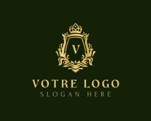 Luxury Crown Shield Lettermark logo design