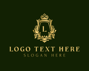 Wealth - Luxury Crown Shield Lettermark logo design