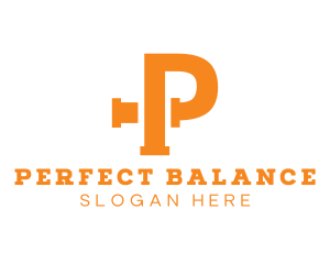 Orange Pipe Letter P logo design