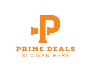 Orange Pipe Letter P logo design