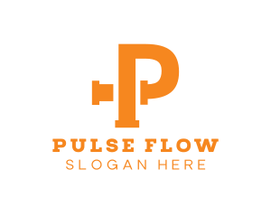 Orange Pipe Letter P logo design