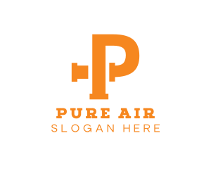 Orange Pipe Letter P logo design