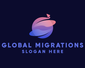 Gradient Global Arrow logo design