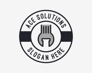 Mechanic Wrench Spanner Tool logo design