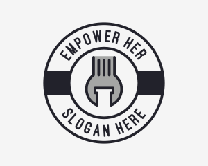 Mechanic Wrench Spanner Tool logo design