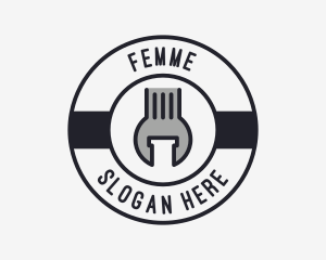 Mechanic Wrench Spanner Tool logo design