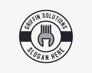 Mechanic Wrench Spanner Tool logo design