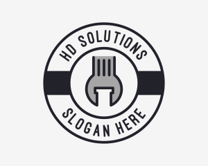 Mechanic Wrench Spanner Tool logo design