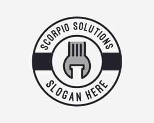 Mechanic Wrench Spanner Tool logo design