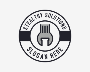 Mechanic Wrench Spanner Tool logo design