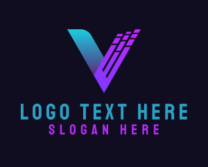 Technology - Startup Tech Digital Letter V logo design