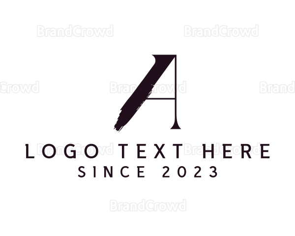 Brushstroke Minimalist Letter A Logo