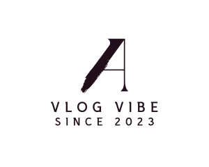 Vlogging - Brushstroke Minimalist Letter A logo design