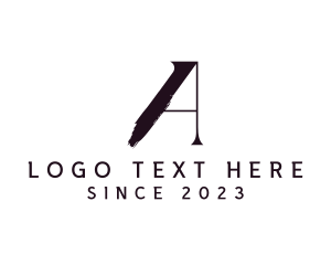 Artist - Brushstroke Minimalist Letter A logo design