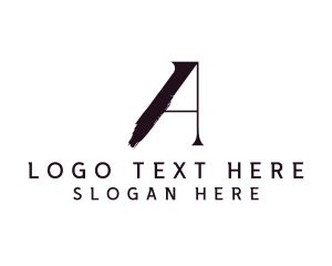 Brushstroke Minimalist Letter A Logo