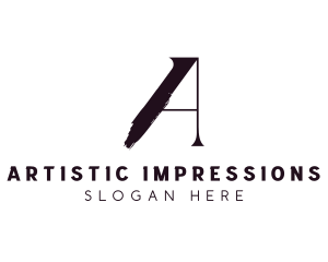 Brushstroke Minimalist Letter A logo design