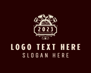 Log - Hammer Circular Saw logo design