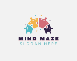 Puzzle - Jigsaw Puzzle Rainbow logo design