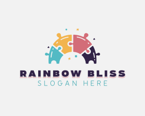 Jigsaw Puzzle Rainbow logo design