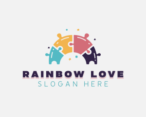 Jigsaw Puzzle Rainbow logo design