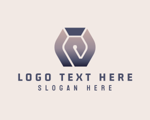 Geometric - Fountain Pen Letter W logo design