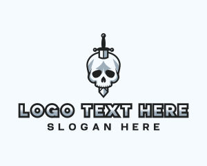 Team - Skull Sword Weapon logo design