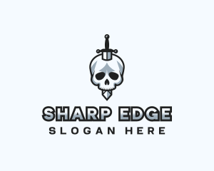 Skull Sword Weapon logo design