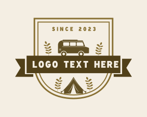 Camp - Travel Camp Van logo design