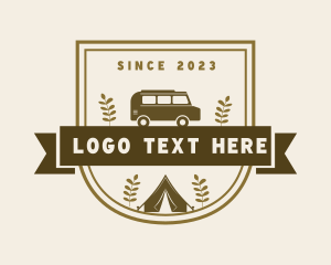 Tent - Travel Camp Van logo design