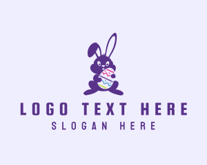 Kids Party - Easter Bunny Rabbit logo design