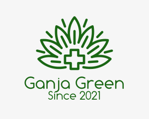 Ganja - Medical Marijuana Plant logo design